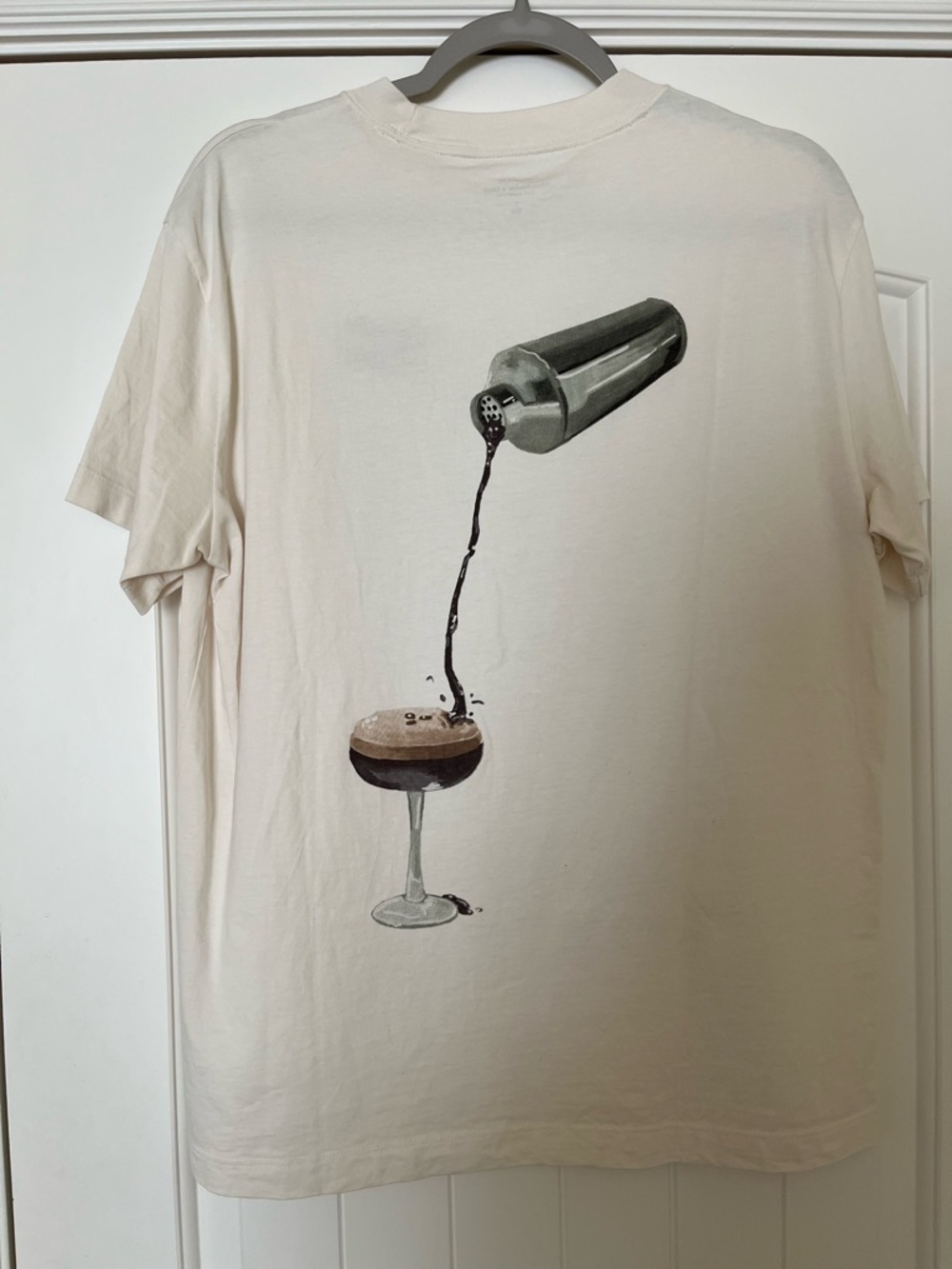 Abercrombie & Fitch Cream Espresso Please Graphic Tee Shirt Oversized Essential - Picture 2 of 5